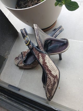 Sandalias Zara Piel Serpiente Talla 39