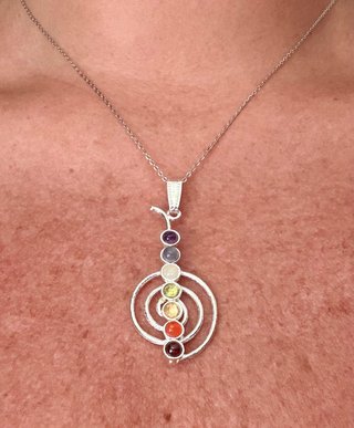 Cadena y Colgante Reiki Siete Chakras