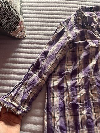 Camisa larga cuadros Only