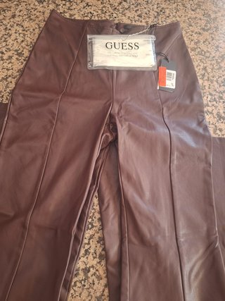 Calças Guess Efeito Pele Novas Castanho