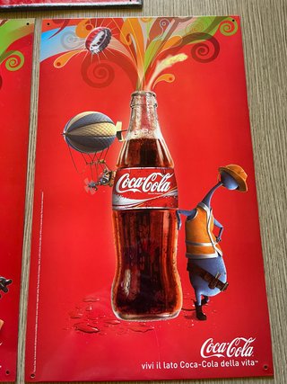 Insegna Coca Cola vintage 3 pezzi
