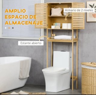 Mueble Bambú Baño Sobre Inodoro