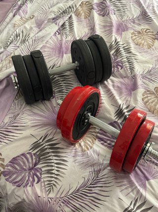 4 Mancuernas y banco ( 40kg)