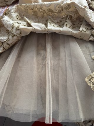 Alberta Ferretti Vestito Seta & Pizzo Beige/Oro