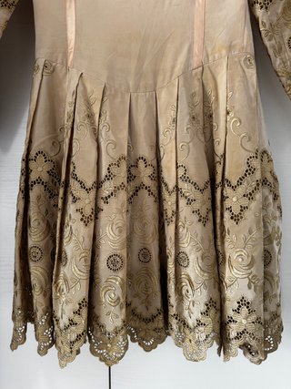 Alberta Ferretti Vestito Seta & Pizzo Beige/Oro