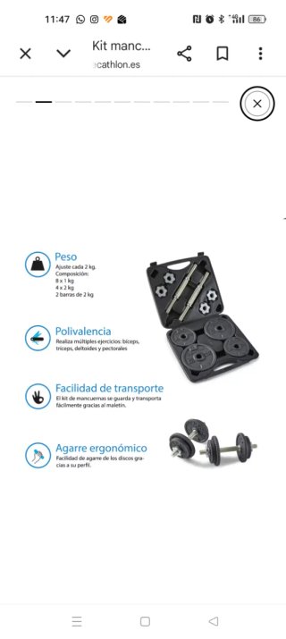 Kit Mancuernas 20kg Decathlon