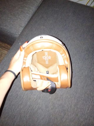 Casco Moto Blanco Cuero