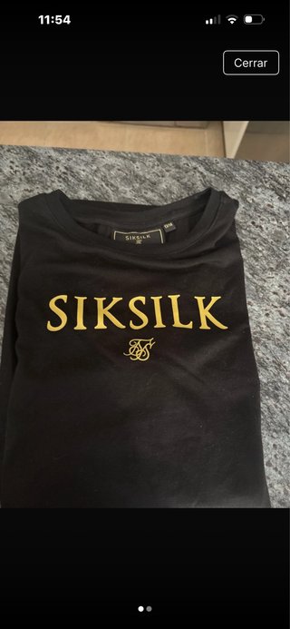 Camiseta SikSilk Negra Logo Dorado T13/15