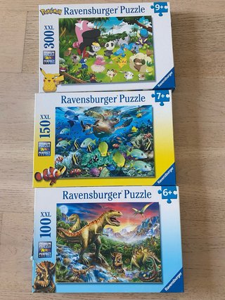 Lotes de puzzles Ravensburger Pokémon, Mar y Dinos