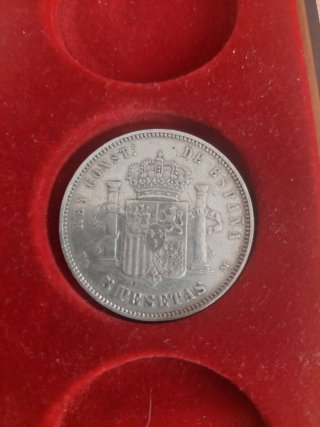 3 Monedas 5 Pesetas Alfonso XIII 1891-1898