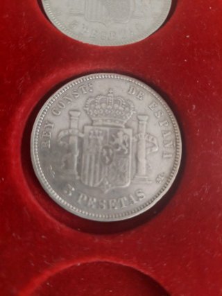 3 Monedas 5 Pesetas Alfonso XIII 1891-1898