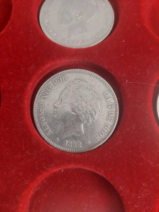 3 Monedas 5 Pesetas Alfonso XIII 1891-1898