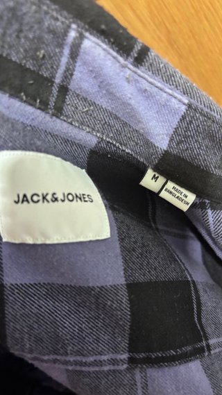 Camisa cuadros morada y negra Jack & Jones M