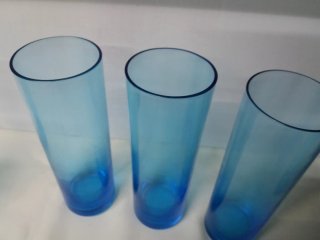 5 Vasos Tubo Vintage Azul