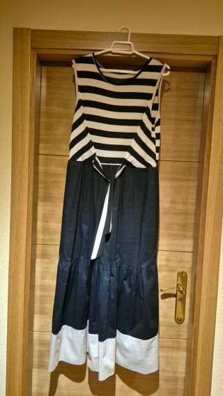 Vestido largo rayas y liso