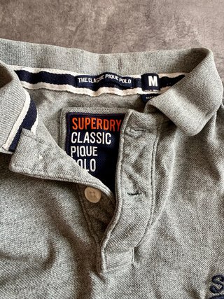 Polo Superdry Gris Manga Corta Talla M