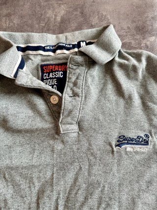 Polo Superdry Gris Manga Corta Talla M