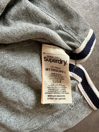 Polo Superdry Gris Manga Corta Talla M