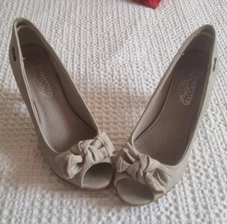 Zapatos XTI Peep Toe Lazo Gris Claro