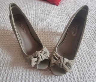 Zapatos XTI Peep Toe Lazo Gris Claro