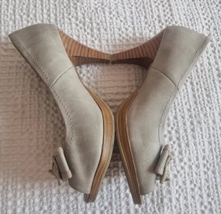 Zapatos XTI Peep Toe Lazo Gris Claro