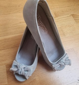 Zapatos XTI Peep Toe Lazo Gris Claro
