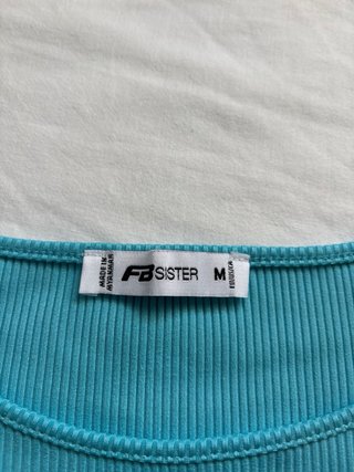 Camiseta corta Sister M azul con abalorios