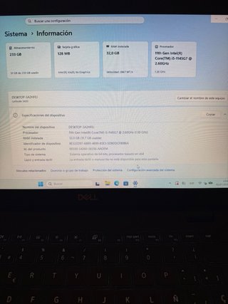 Portátil Dell i5 11ª 32GB RAM