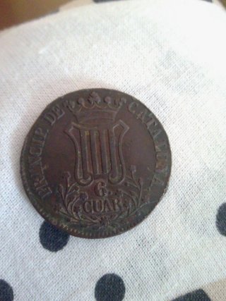 Moneda 6 Cuartos Principado de Cataluña con defect