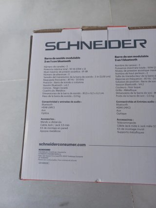 Barra de Sonido 2x25W. Schneider SC600SND. Modular