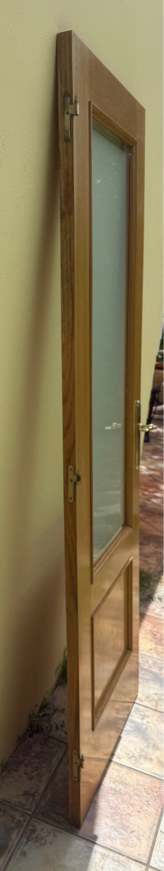 Puerta interior roble con cristal