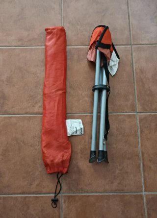 Taburete plegable de 3 patas rojo para camping