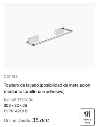 Toallero Roca Sonata 30cm Nuevo