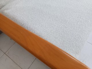 Sofá Cama Madera y Tela Beige