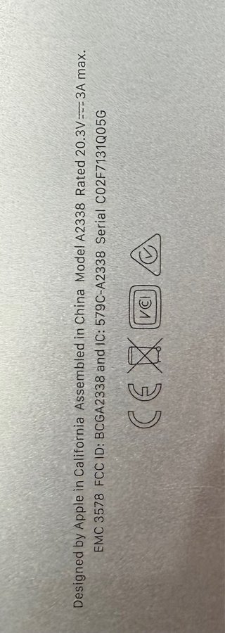 MacBook Pro M1 8GB RAM 250GB SSD