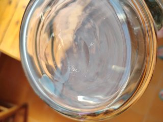 Jarra y 5 vasos cristal dorado