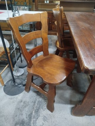 Mesa y 6 Sillas Rústicas Madera Maciza