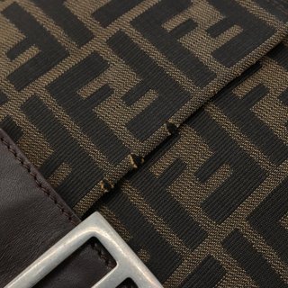 FENDI Zucca Canvas Mamma Baguette Shoulder Bag