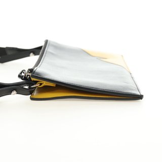 FENDI Bugs Monster Shoulder Bag Leather Black