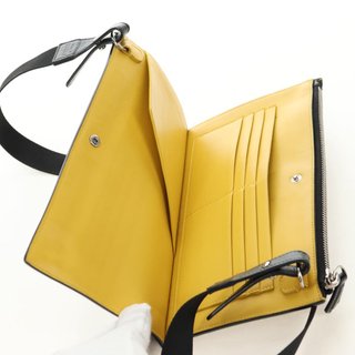 FENDI Bugs Monster Shoulder Bag Leather Black