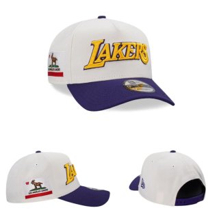 Gorra New Era Lakers Blanca y Morada