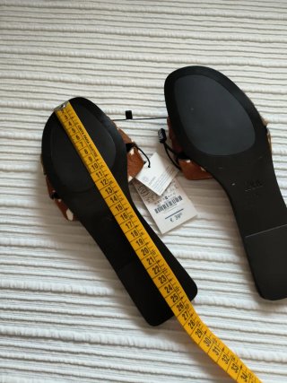 Sandalias Zara Piel Pelo Marrón