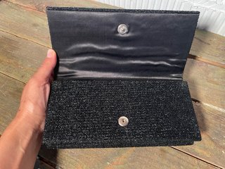 BOLSO MANO CEREMONIA FIESTA NEGRO. 70’s ORIGINAL
