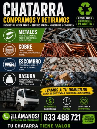 Retirada de escombros y chatarra
