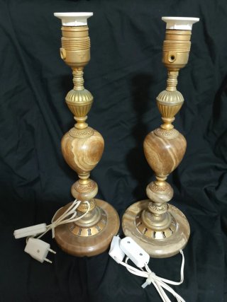 Lámparas de Sobremesa Vintage - Piedra y Metal"