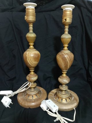 Lámparas de Sobremesa Vintage - Piedra y Metal"