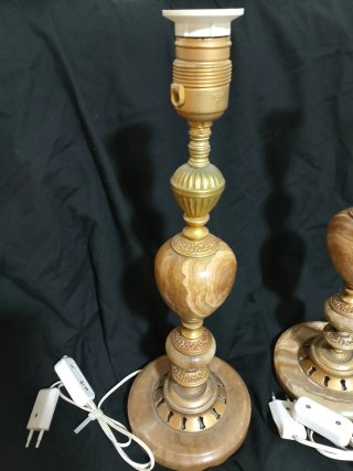 Lámparas de Sobremesa Vintage - Piedra y Metal"
