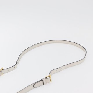 PRADA Hand Bag Leather 2way White Gold Auth