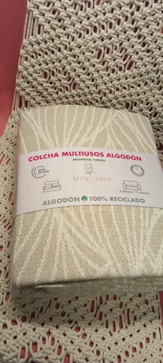 2 Colcha 230x260 Jarapa Lino Beig Algodón.EnvíoGra