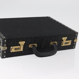 FENDI Zucca Canvas Trunk Black Auth 179960A -